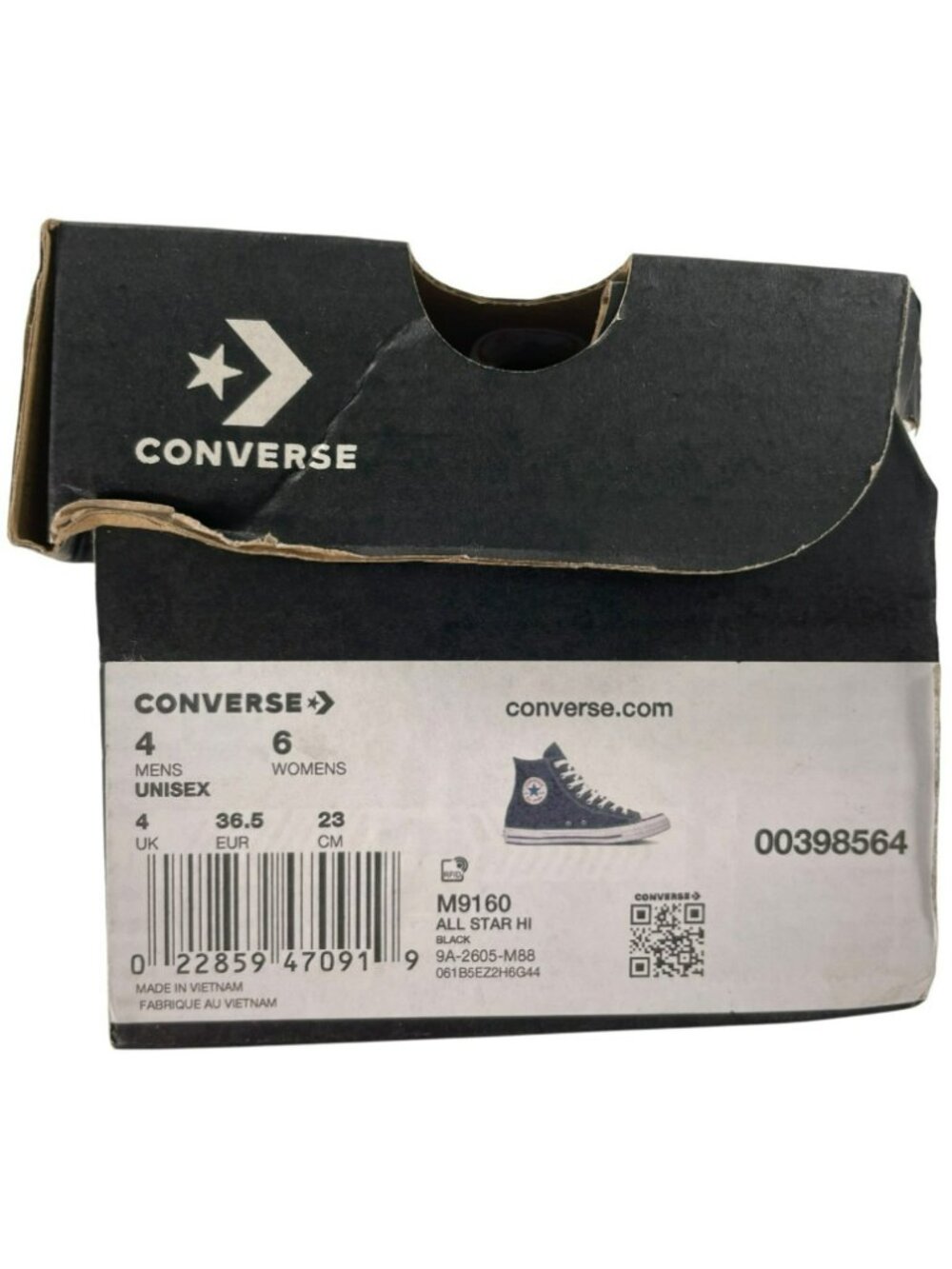 Converse Chuck Taylor All Star Hi Black Canvas Unisex Sneakers Sz 4 Men 6 Women - Picture 11 of 12